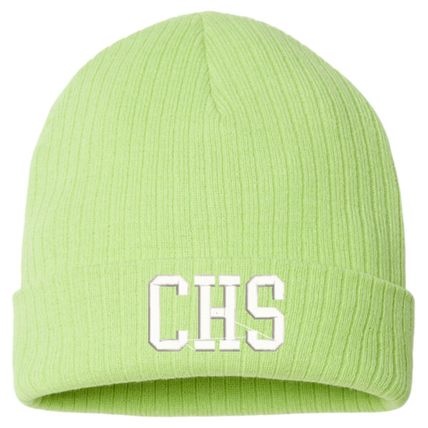 Sustainable Rib Knit Beanie - Embroidered Logo Thumbnail